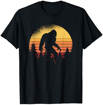 Retro Bigfoot Believer Silhouette Sasquatch Hide And Seek T-Shirt