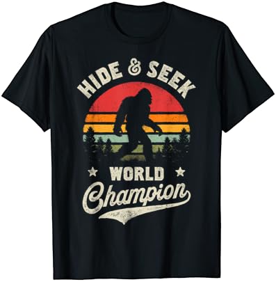 Bigfoot Hide And Seek World Champion Sasquatch Retro Vintage T-Shirt
